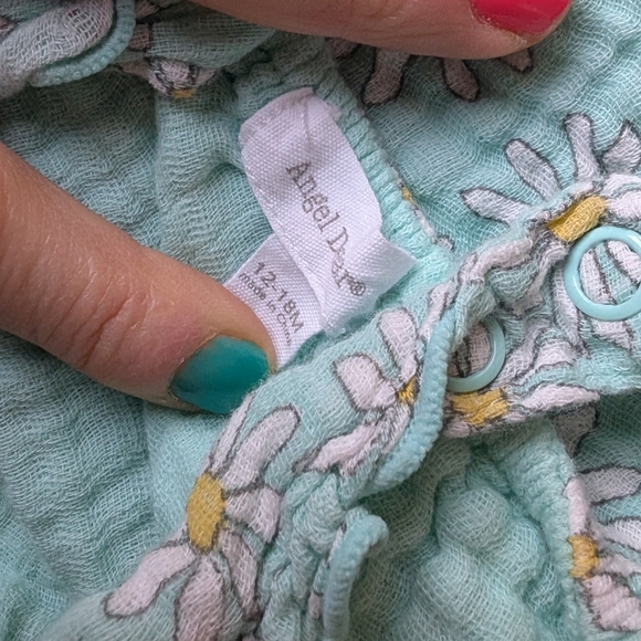 Angel Dear Mint Green Floral Baby Romper - Picture 2 of 3